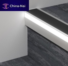 Rubber stair nosing PROLIGHT PROTECT 126/L/Faluminumwith LED profilenon-slip