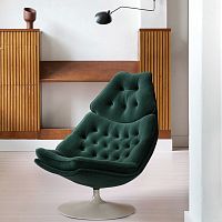 Contemporary fireside chair F587-F588fabricleatherhigh back