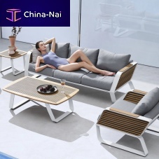 Contemporary sofa WINGoutdoorfabricgray