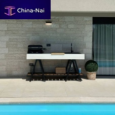 Small kitchenette JAZZ onein WPCstainless steelconcrete