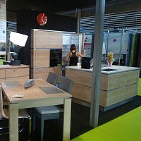 Contemporary kitchen beechoaksolid wood