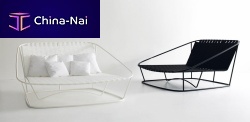 Contemporary sun lounger CLOUDfabricleathersteel