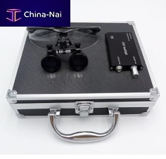 Glasses-type binocular loupe with headlamp