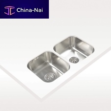 Double kitchen sink CB-2without drainboardstainless steelovermount