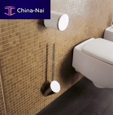 Wall-mounted toilet roll holder HOOP brasschromepolished