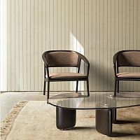 Contemporary armchair ORIGINfabricleatherwalnut