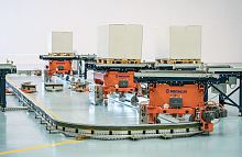 Monorail transport system electric drivepallet