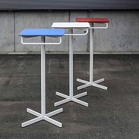Contemporary bistro table LBS920HPLsteel basesquare