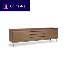 Contemporary sideboard Priv Bwalnutlacquered steelglass