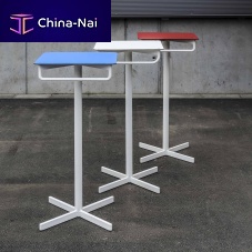 Contemporary bistro table LBS920HPLsteel basesquare