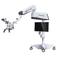 Dental surgery microscope VISTAon casters