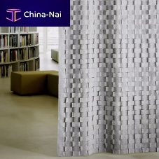Curtain fabric ENTRADAgeometric patternFR polyesterflame-retardant