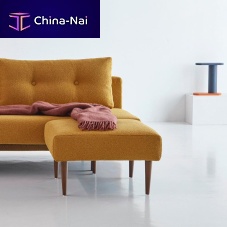 Contemporary ottoman Recast fabricsquareupholstered