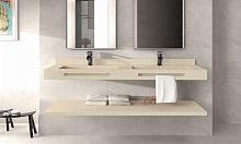 Wall-mounted washbasin ULISEScompositewith towel rackrectangular