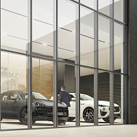 Stick system curtain wall SMARTIA M35glasshigh-resistancefor mullions and transoms