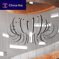 Pendant lamp RINGS VERTICALEaluminumbrassoriginal design