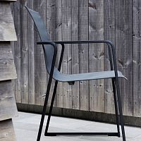 Contemporary chair MUZEoutdoorTextilene®stainless steel base