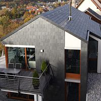 Cassette cladding RECTANGULAR DOUBLE COVERINGslatetexturedconcrete look