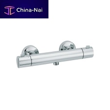 Double-handle shower mixer tap 158210wall-mountedthermostaticchrome-plated brass