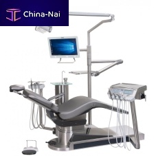Dental treatment unit with chair D2-EPcompactwith adjustable headrestwith monitor