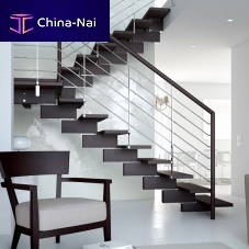 Quarter-turn staircase K20-R-GLEhalf-turnwooden stepwooden frame