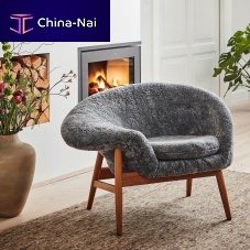Contemporary lounge chair FRIED EGG SHEEPwoolfoamsheepskin