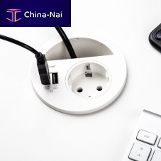 Power socket CIRCLE80USBrecessedaluminum