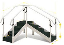 Corner rehabilitation staircase BROOKLYN with 2 handrails