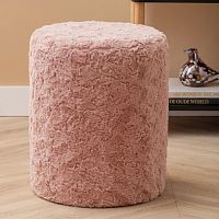 Contemporary pouf Tiernoacrylic fabricroundwhite