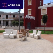 Contemporary garden chair GEAoutdoorwoodenengineered stone