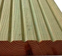 Wooden deck board JUMBOgroovedPEFC certified