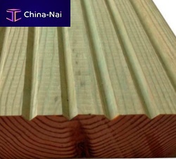 Wooden deck board JUMBOgroovedPEFC certified