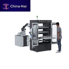 Robotic loading cell Magazin MT100unloadingfor turning centerswith workpiece magazine