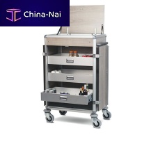 Contemporary mini bar cabinet LUGANOanodized aluminumfor hotel roomsfor healthcare facility