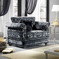 Traditional armchair OXFORD fabricwoodencustomizable