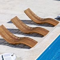 Contemporary sun lounger SWINGteakgardenstackable