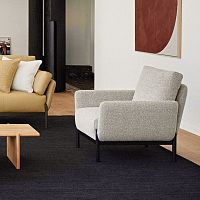 Contemporary armchair Ennafabricleathermetal