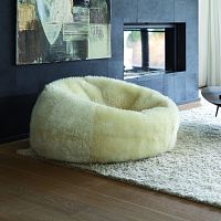 Contemporary bean bag Beanbagsheepskinwhitewith armrests