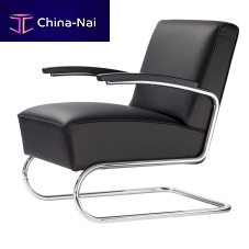 Contemporary armchair S 411fabricleathercowhide