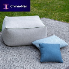 Contemporary pouf Softfabricsquarewith removable cover