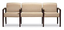 Contemporary chair AMICOleatherwooden baseconnected