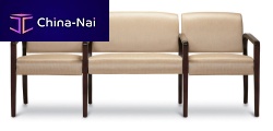 Contemporary chair AMICOleatherwooden baseconnected