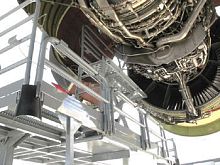 Engine access platform movable