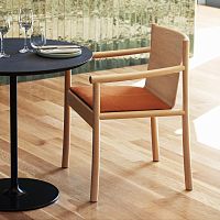 Contemporary chair KATAindoorwoodenoak base