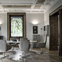 Contemporary chair Mea HCindoorfabricleather