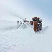 Backhoe loader-mounted snow blower P3500for runway