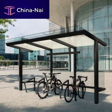 Steel cycle shelter X2-V310-SSfor public spacegalvanised steelthermo-lacquered steel