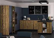Contemporary kitchen lixir N�2oaksmoked glassL-shaped