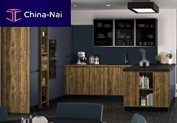 Contemporary kitchen lixir N�2oaksmoked glassL-shaped