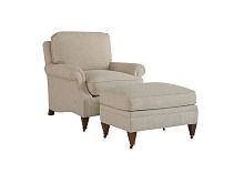 Traditional armchair WORKROOMfabricwith footrest